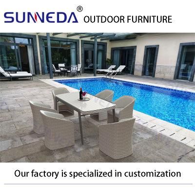 Aluminum Frame Outdoor Chair Poly Rattan Wicker Furniture for Garden