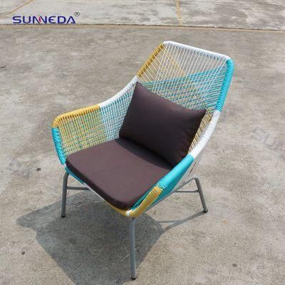 Outdoor Leisure Chair Set with Waterproof Colorful PE Rattan