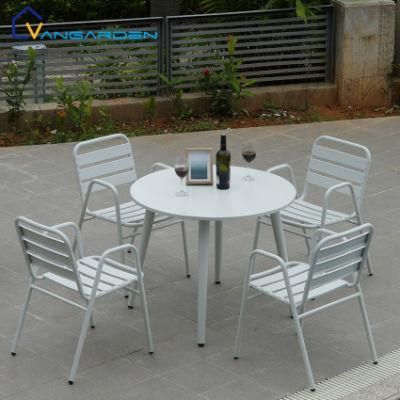 4 Seater Round Aluminum Garden Furniture Outdoor Table Set