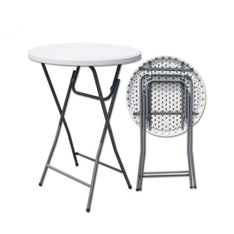 80cm High Top White Plastic Round Bar Folding Cocktail Tables