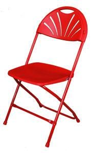 Plastic Steel Frame Folding Chair Fan-Back Style