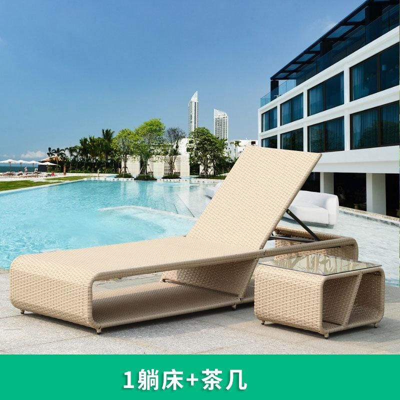 Popular Outdoor Furniture Brushed Aluminum Garden Sun Recliners Loungers for Beach