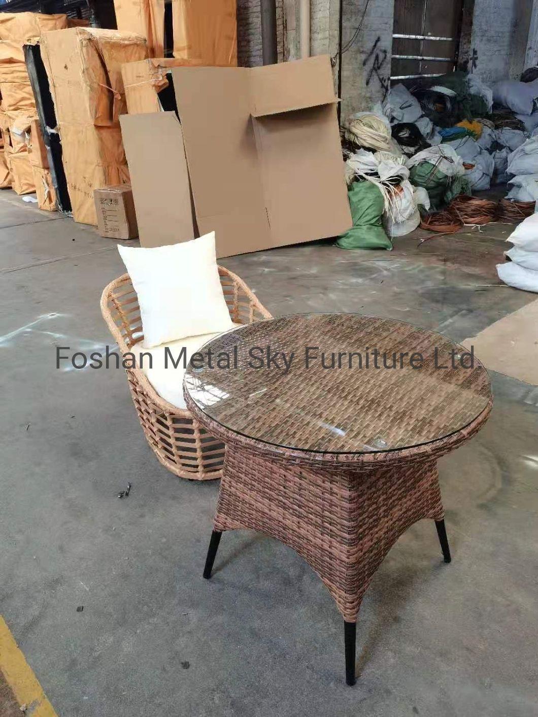 Outdoor Leisure Hotel Restaurant Patio Garden Aluminum Rattan Wicker Sofa