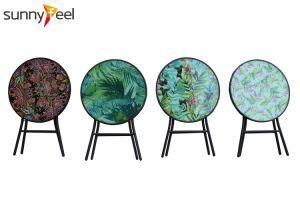 Outdoor Garden Furniture Round Glass Foldable Side Table