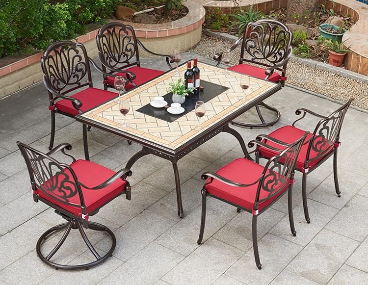 Economic Long Table Patio Set out Door Furniture with BBQ Function