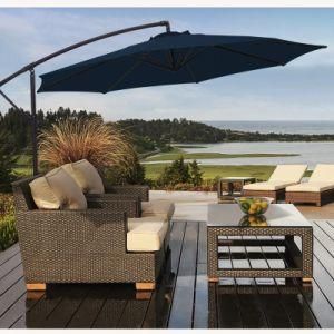 Outdoor Patio Umbrella Offset Round Shape 3m Steel Frame Cantilever Umbrella for Garden