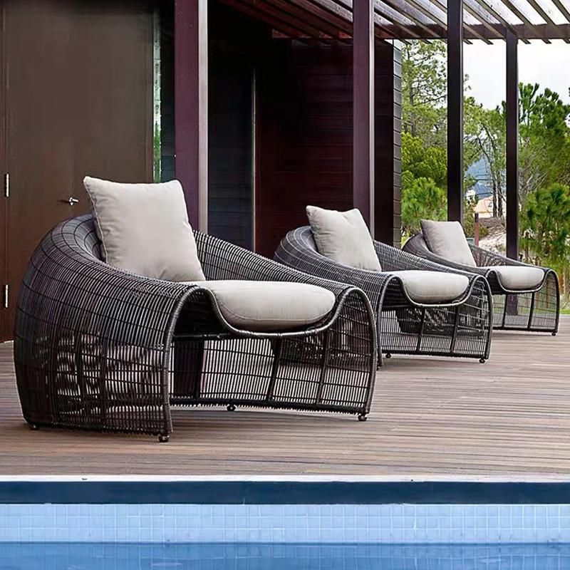 Nordic Outdoor Rattan Sofa Combination Hotel Villa Garden Furniture