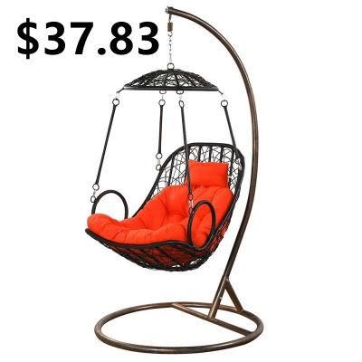 Luxury Patio Garden Rattan Egg Hanging Swing Chair Cushion Outdoor