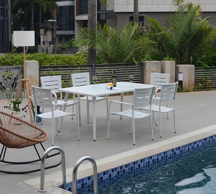 Easy Maintenance 6 Seater Restaurant Outdoor Terrace Furniture Aluminum