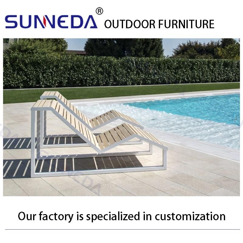 Simply and Elegant Aluminum Reclining Sun Lounger Bed for Pool Side