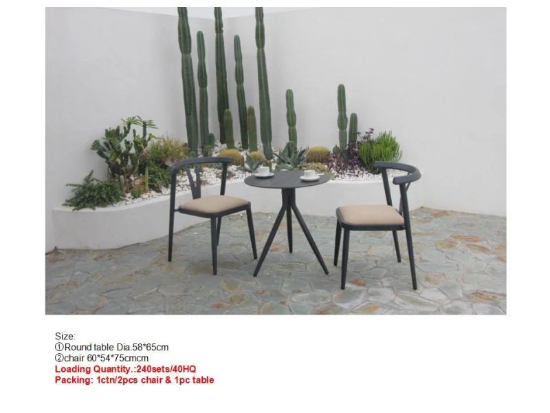 Aluminium Special Triangle Tubular Shape Leisure Set Coffee Outdoor Furniture