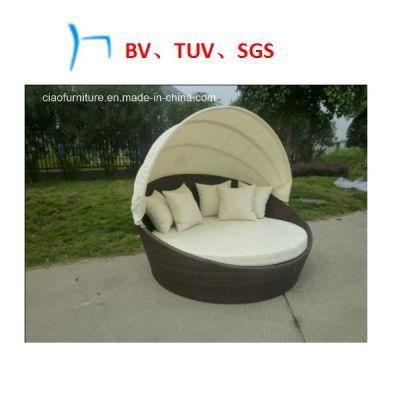Outdoor Furniture Rattan Furniture with Canopy Leisure Day Bed (GB-10)