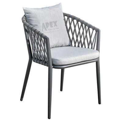 Cheap Stackable Exterior Aluminum Rope Dining Chair