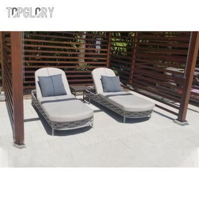 New Design Series Aluminium Frame Rope Textilene Leisure Beach Swimming Pool Chaise Outdoor Sun Lounger