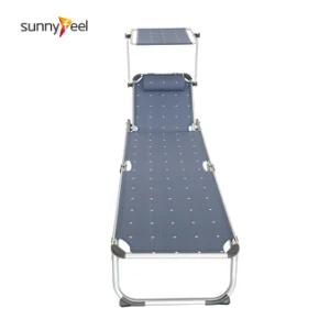 Beach Lounge with Sunshade Sunlounger Lounge Chairs Adjustable Sunbed
