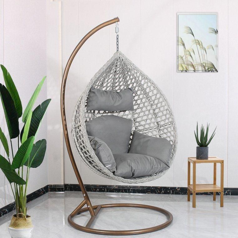 Fancy Factory Price Hotel Patio Rattan Metal Hanging Swing Chair