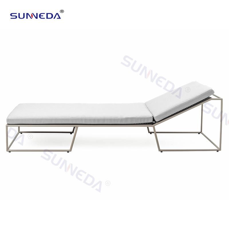 Outdoor Swimming Pool Aluminum Metal Beach Sun Bed Chaise Lounger