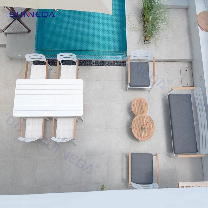Modern Outdoor Aluminum Furniture Restaurant Dining Table and Chairs Patio Garden Set for Hotel