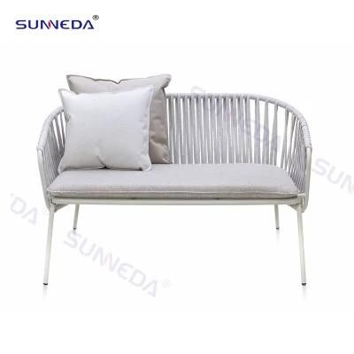 Garden Modern Style Outdoor Rattan Furniture Two Seat Sofa Patio Love Seat