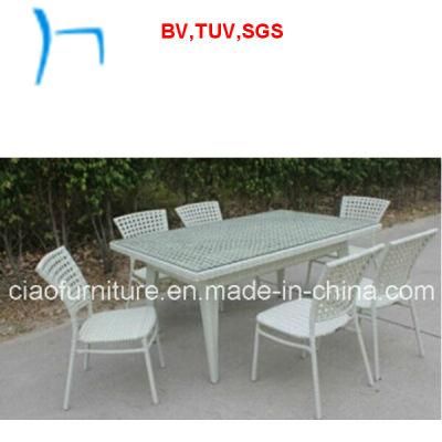 F- Iron Frame Outdoor Garden Rattan Dining Table (CF1300t+CF1085c +CF1265AC)