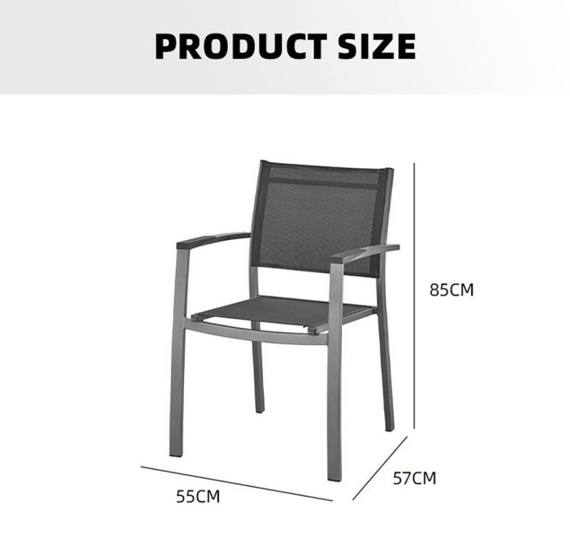 Hot Selling Outdoor Garden Furniture Stainless Steel Stackable Dining Chair