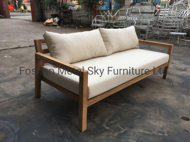 Outdoor Teak Wooden Garden Hotel Villa Patio Combination Cushion Sofa