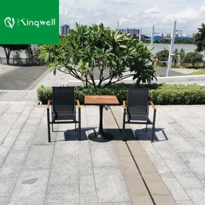 Space Saving Coffee Garden Sets Furniture Dining Table Stackable Teak Armchair Chair with CE Certificate