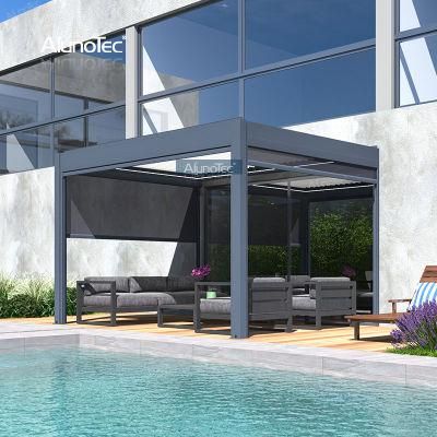 Luxurious Verandah Awning Motorized Patio Aluminium Pergola Outdoor Pavilion with Adjust Louver