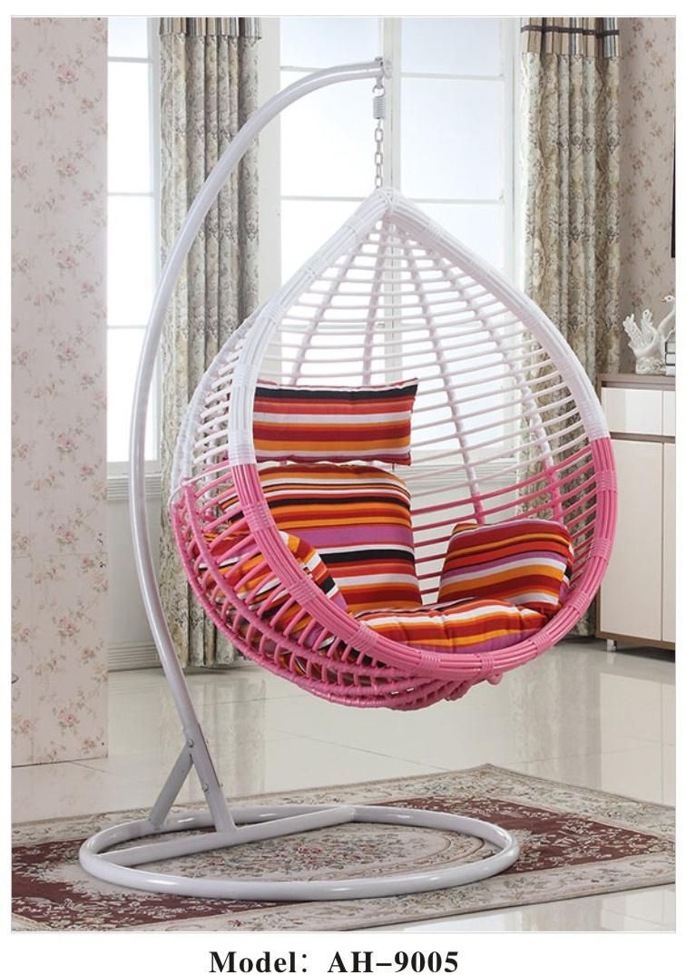 Detachable Hanging Egg Chair Deluxe Handmade Wick Rattan Hanging Swing Chair with Cushion and Stand for Patio, Garden, Porch, Backyard, House, Indoor Decoration