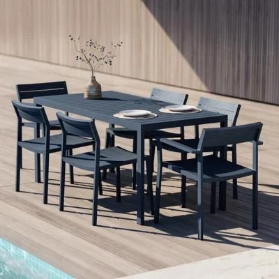 Terrace Bistro Outdoor Garden Patio Aluminum Stackable Restaurant Cafe Chairs with Table