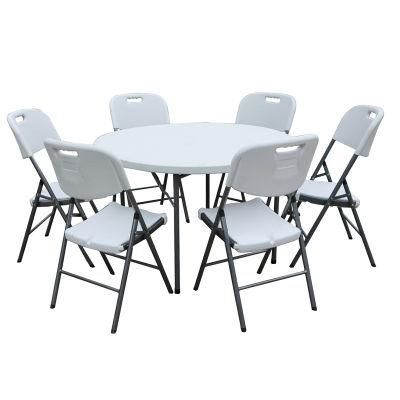 Wholesale 72 Inch Lightweight Outdoor White Plastic Round Folding Table