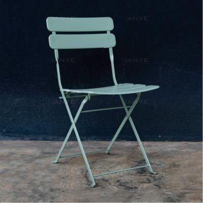 Rust Resistant Outdoor Chair Folding Metal Garden Chair Portable Bistro Furniture Restaurant Dining Chair