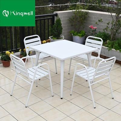 Hotel Dining Aluminum Chairs Square Table Set From Guangdong Factory