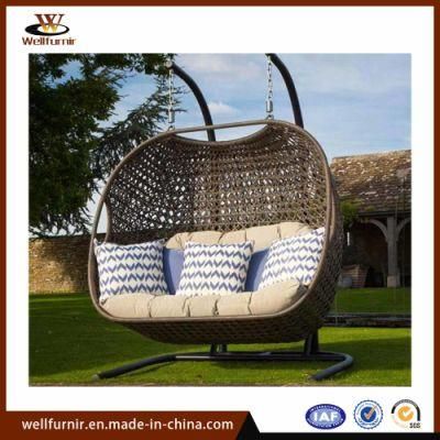 2018 Well Furnir PE Rattan Double Swing Chair (WF-188108W)