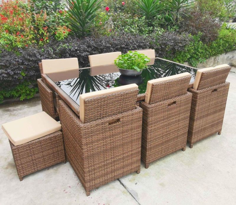 Villa Hotel Outdoor Garden Rattan Table and Chair Household Furniture