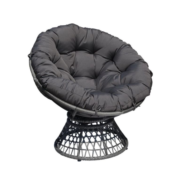 Garden Patio Leisure Rattan Portable Rotary Chair with 360-Degree Swivel