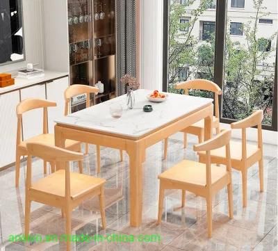 Factory Direct Sale Walnut Color Dining Room Rectangle Wood Table