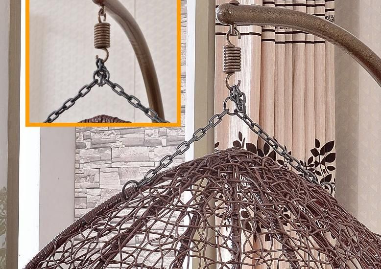 Leisure Outdoor Garden Double Plastic Rattan Egg Hanging Swing Chair