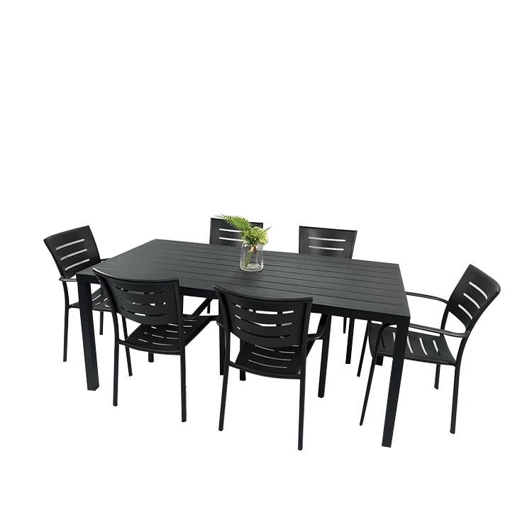 Wholesale Garden Aluminum Frame Patio Outdoor Table Aluminum Chair Dining Set