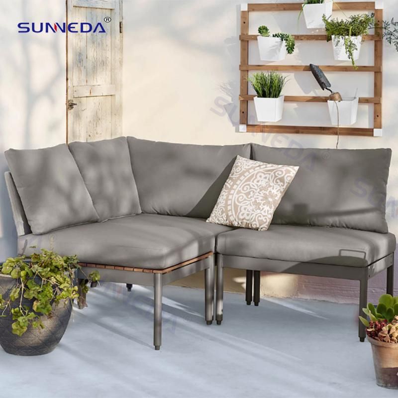 Outdoor Minimalism Modern Sectional Sofa with Aluminum Frame