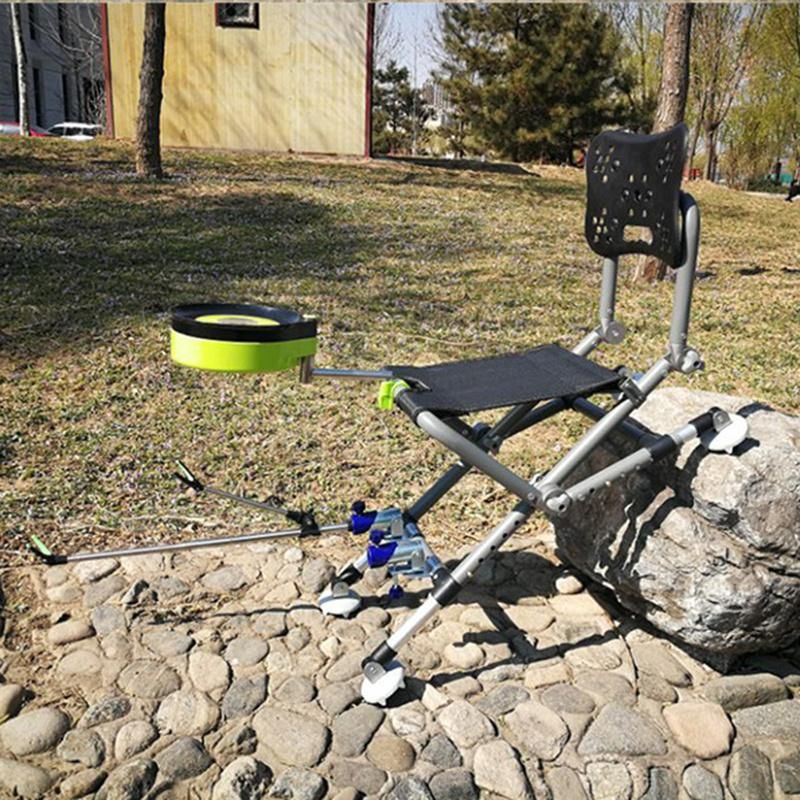 Outdoor Multi-Functional Folding Fishing Chair Backrest Adjustable Aluminum Alloy Fishing Chair with Storage Bag Convenient to Carry Wyz19086