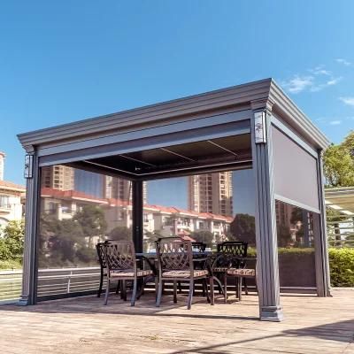 Aluminum Modern Automatic Patio Outdoor Carport Gazebo Bioclimatic Louvered Roof Garden Pergola