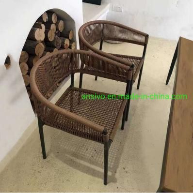 Rustic Hand Cane Woven Chair Frame Solid Wood Armchair Rattan Chair for Living Room