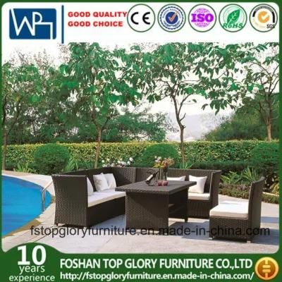 Outdoor Leisure Furniture Half Round Rattan Sofa with Table (TG-JW61)