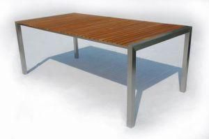 Teak Dining Table with Metal Legs