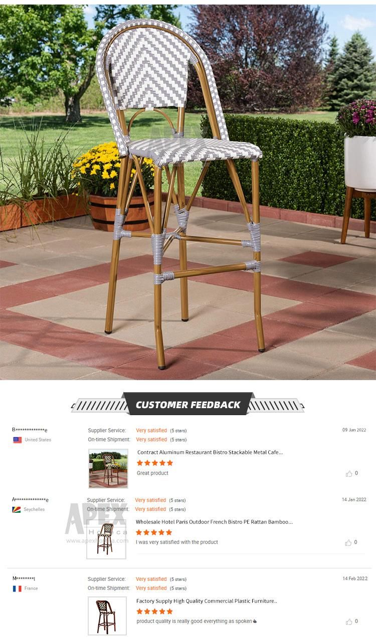 Modern Outdoor Furniture Waterproof Restaurant Stackable Rattan Chair