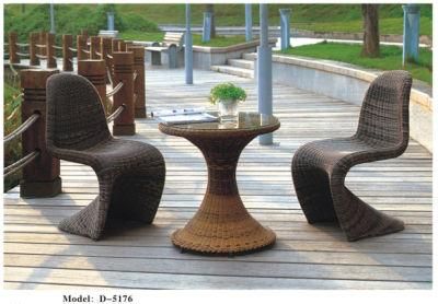 Homedecor 3 Pieces Patio Outdoor Furniture Set Poly Rattan Wicker, 2 Chairs and 1 Table, Brown