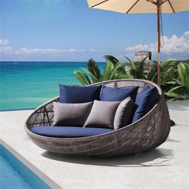 Outdoor Customized Sunbed Modern Chaise Lounge Daybed for Patio Hotel Project