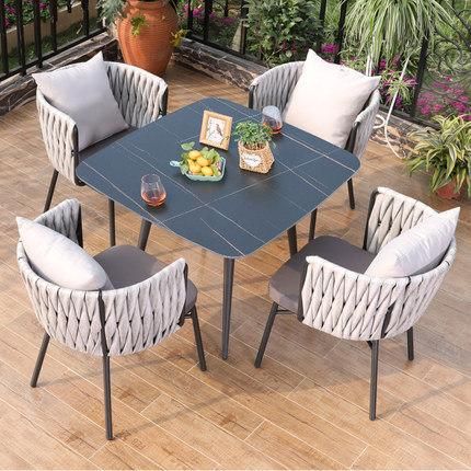 Nordic Outdoor Table and Chair Courtyard Villa Garden Rattan Chair Leisure Combination