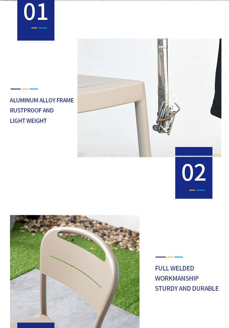 Vangarden Restaurant Outdoor Garden Aluminum Dining Chair